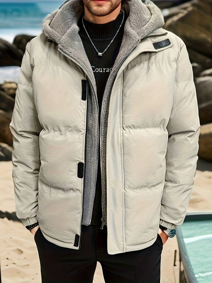 Herren Steppjacke Kapuze Warm Isoliert - IdealeKleiden