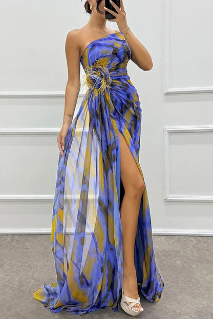 Elegantes Abendkleid Damen Schulterfrei Lang