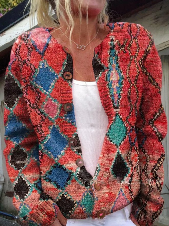 Bequemer Damen Cardigan Strick mit Knöpfen