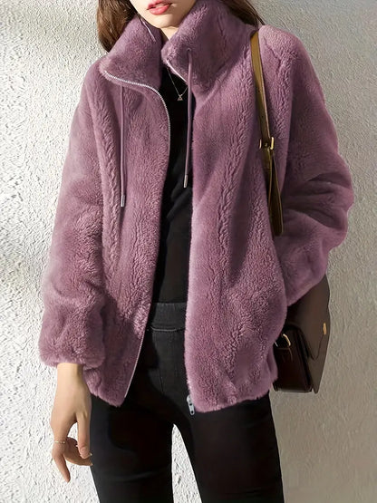 Teddyjacke Oversized Weich Fleece Kragen