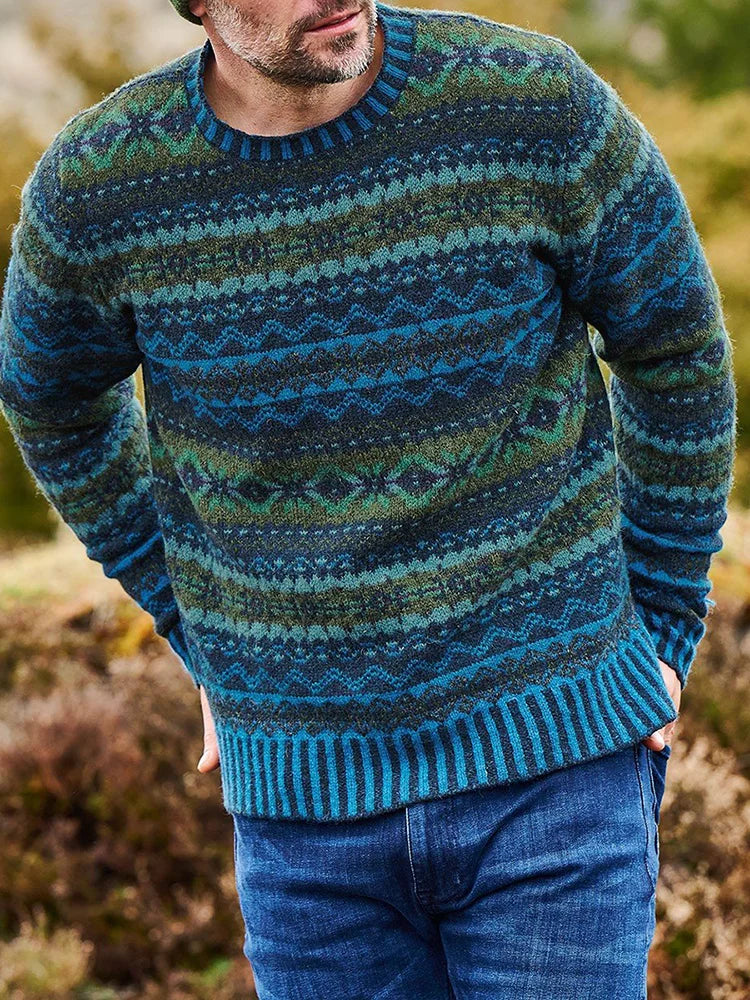 Retro Pullover Rundhals Damen