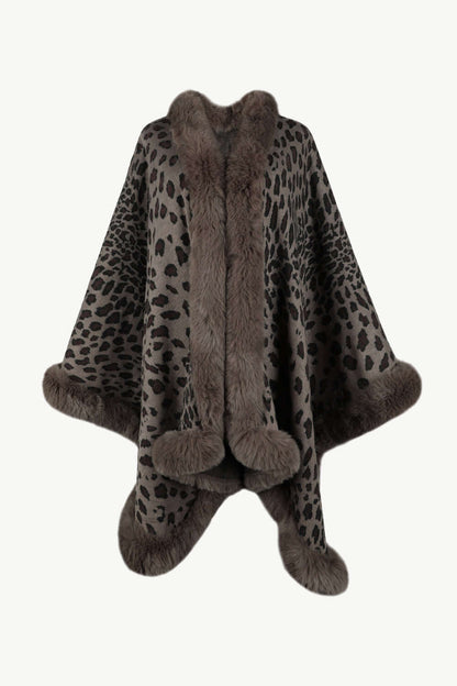 Stylisches Poncho Leoparden Muster Oversized