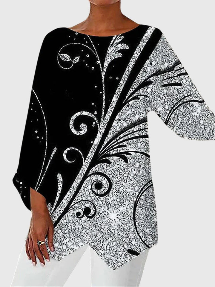 Damen Langarmtop Schmetterling Motiv