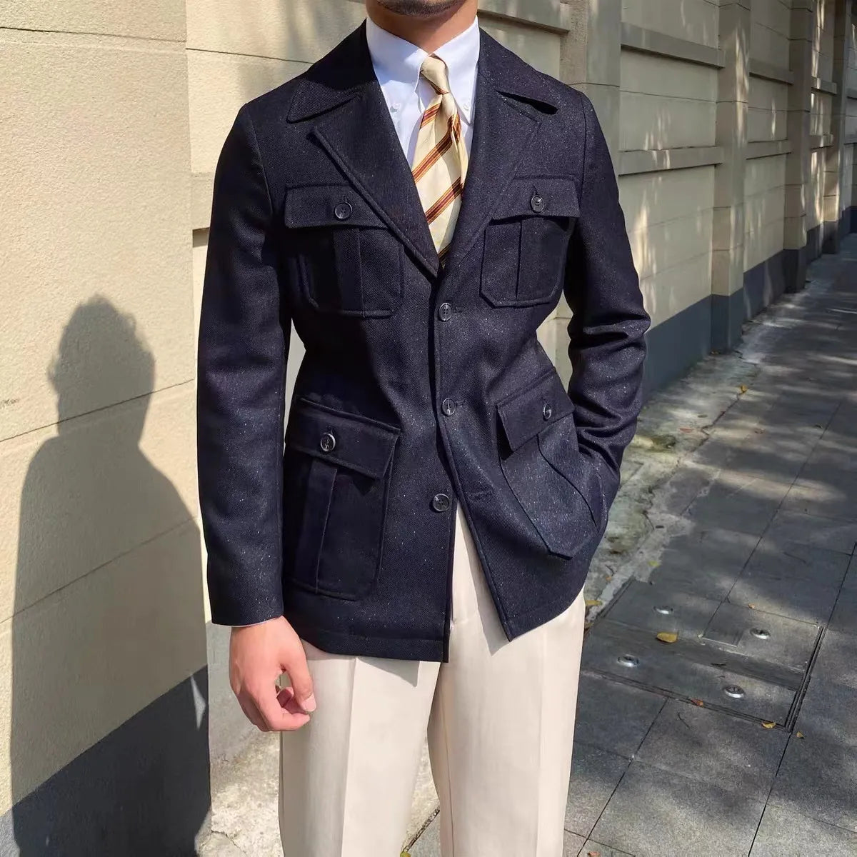 Elegante Winterjacke Stehkragen Luxus Design