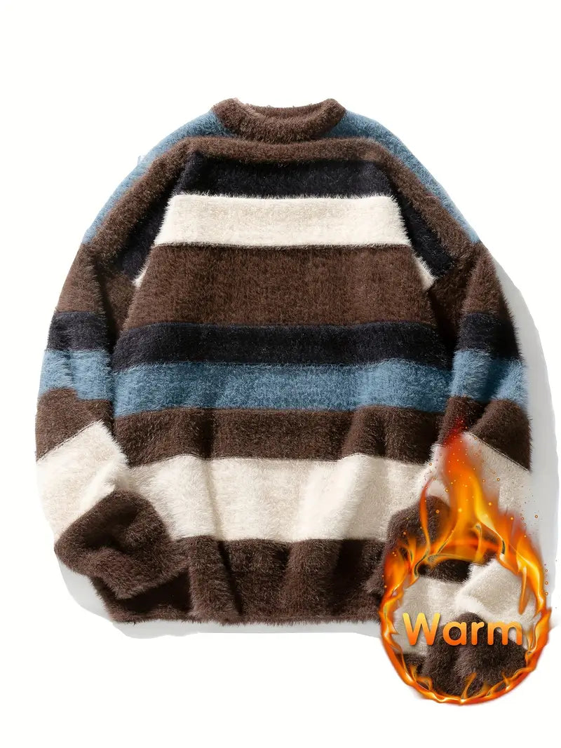 Bequemer Damen Pullover Streifen Design - IdealeKleiden
