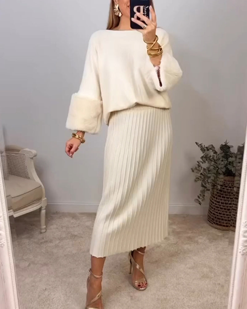 Eleganter Pullover Langärmlig Einfarbig