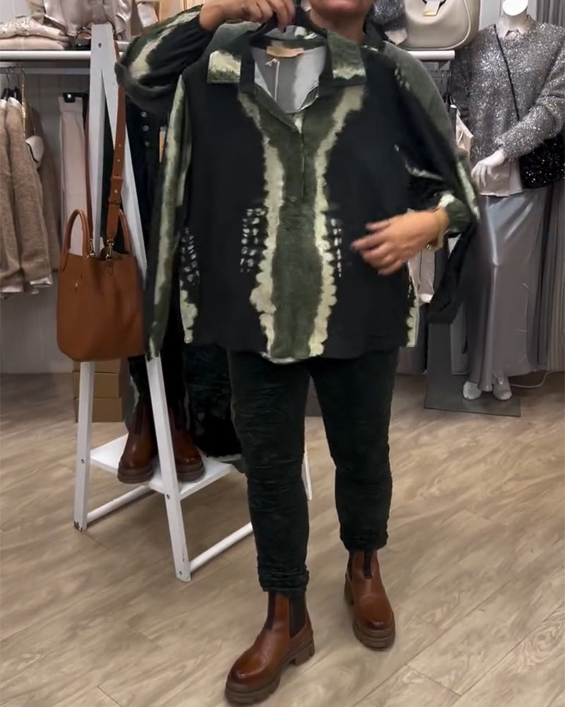 Retro Kleid Damen Farbblock Langärmlig