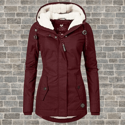 Damen Winterparka Lang Luxus Pelzfüllung