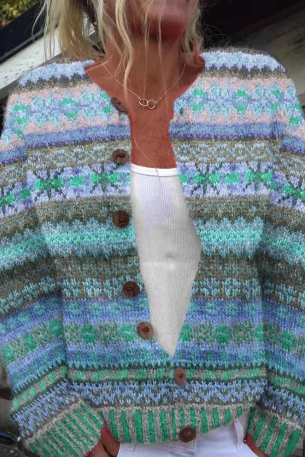 Lotte - Blauer Strickpullover Nordischer Stil - IdealeKleiden