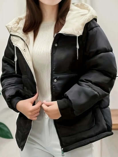Damen Warme Fleece Jacke Kapuze