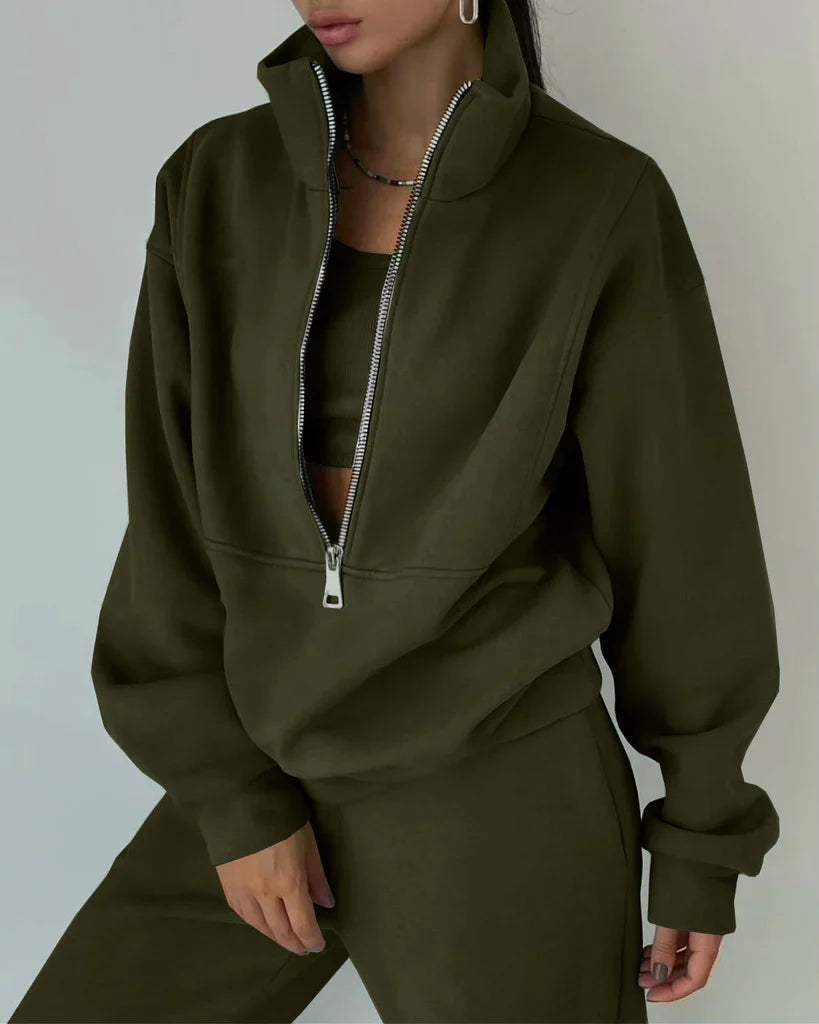 Damen Sportanzug mit Reißverschluss, Sweatshirt und Hose