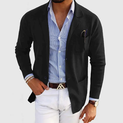 Herren Strickblazer Beige Casual