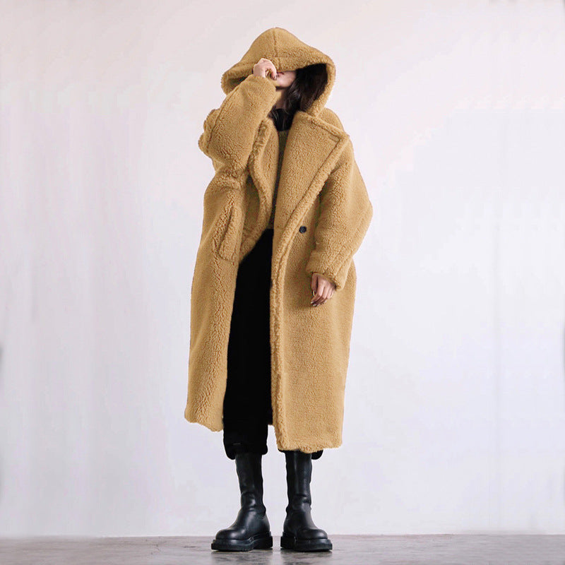 Winterkleid Damen Stepplang Knöpfe