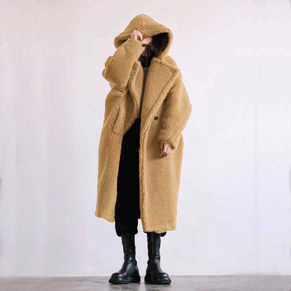 Winterkleid Damen Stepplang Knöpfe