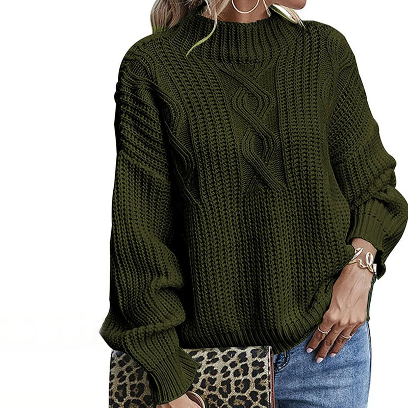 Gemütlicher Pullover Zopf Muster Weich