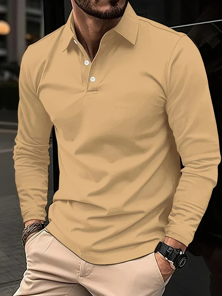 Herren Poloshirt Langarm Modern