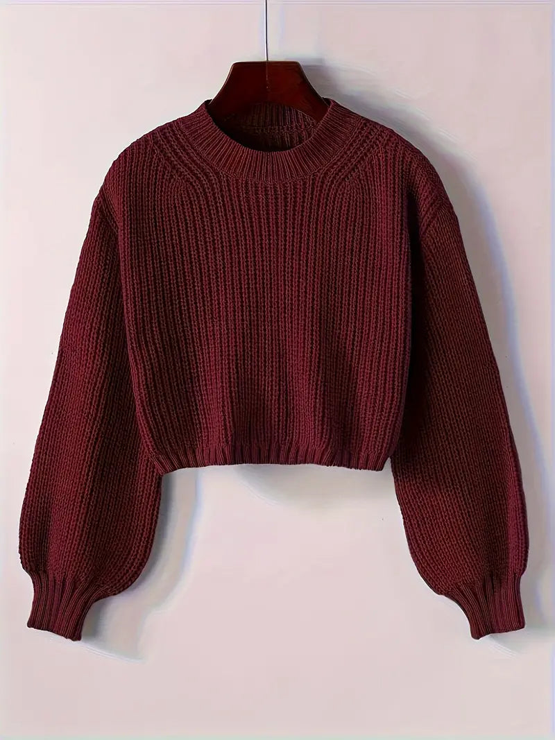 Damen Winterpullover Rippstrick Kurzmodell