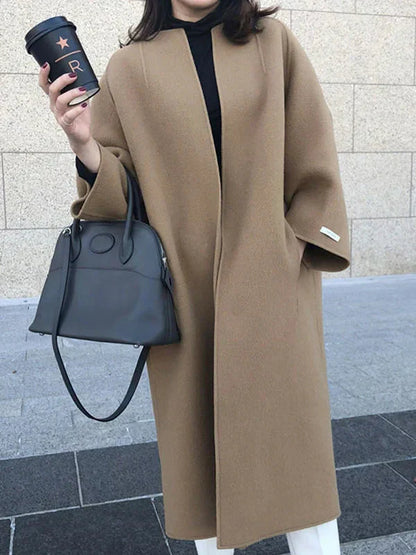 Lisi - Damen Wollmantel Lang Elegant