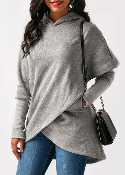 Damen Hoodie Herbst Trend Asymmetrisch Stylish