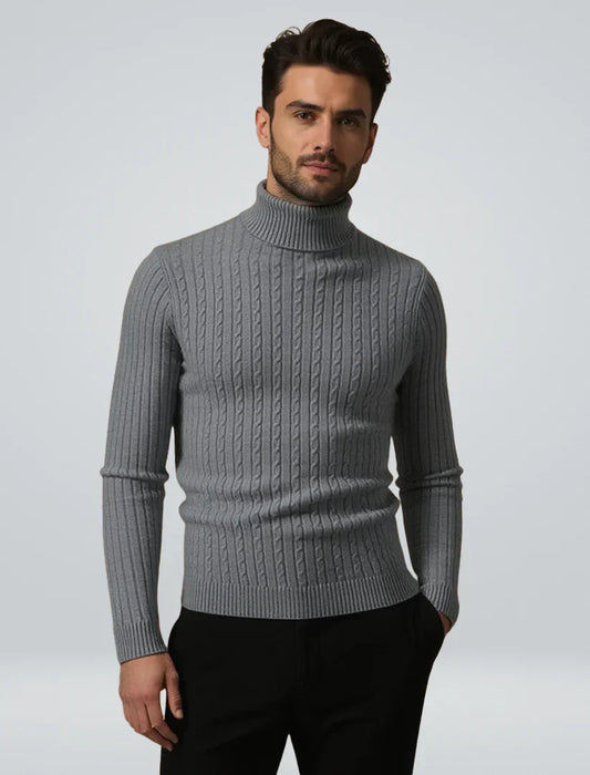 Stylischer Herren Rollkragenpullover Modern - IdealeKleiden