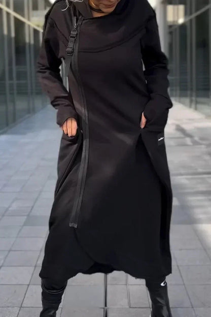 Langes Hoodie Kleid Moderner Stil