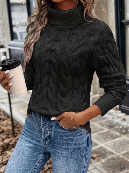 Weiche Damen Rollkragen Pullover Kaschmir Look