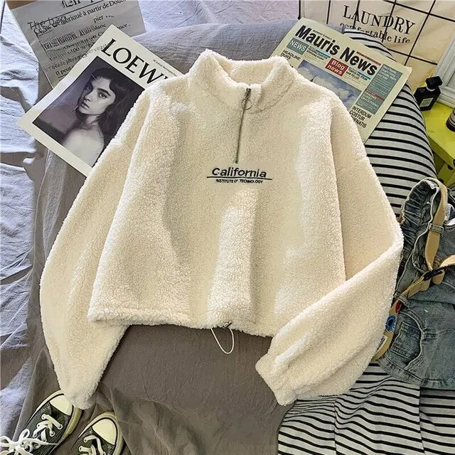Damen Fleece Pullover Warm Kühle Tage