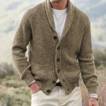 Herren Cardigan Strick Modern Schalkragen