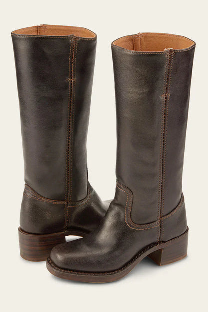 Stilvolle Damenstiefel Hoch Strukturiert