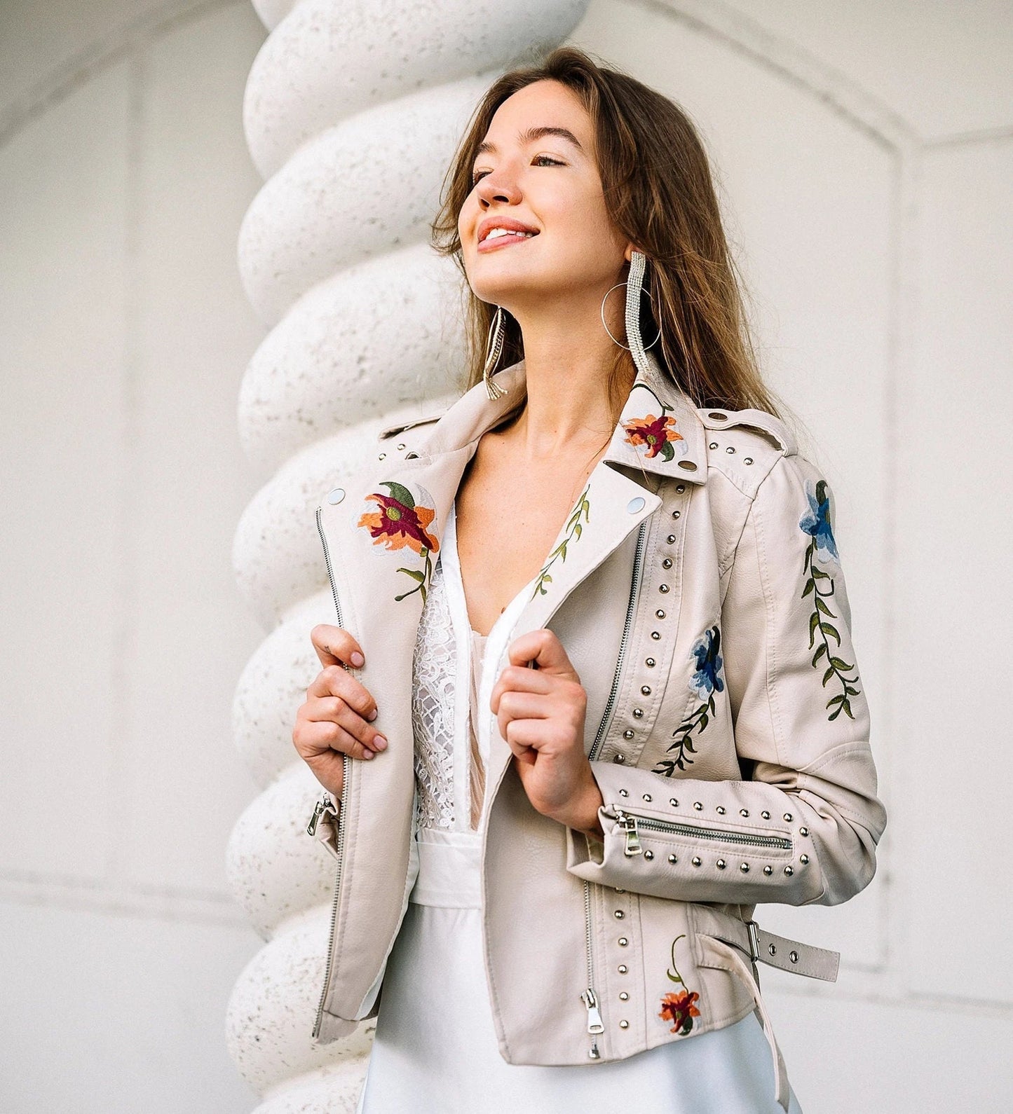 Sommerjacke Damen Blumenmuster Elegant