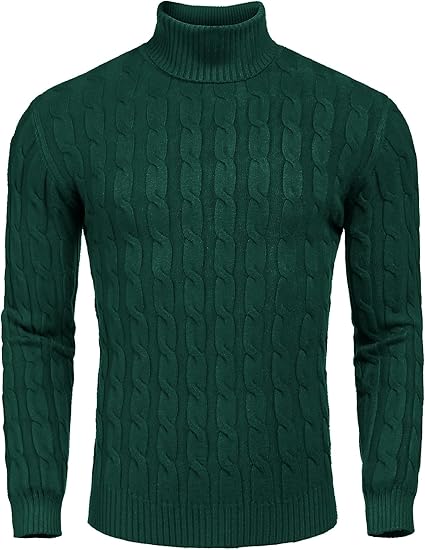 Bequemer Herren Pullover Rollkragen Strick