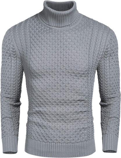 Bequemer Herren Pullover Rollkragen Strick