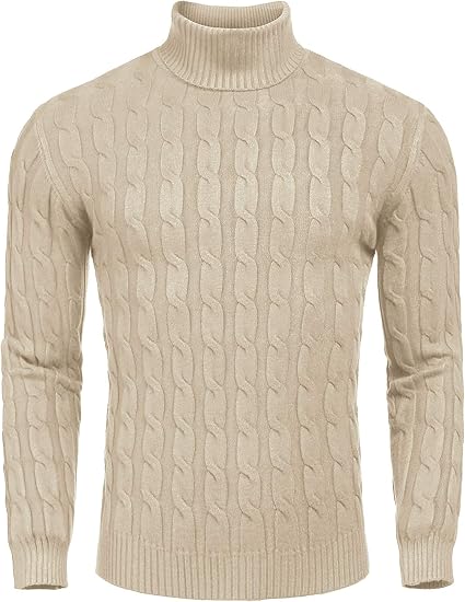 Bequemer Herren Pullover Rollkragen Strick
