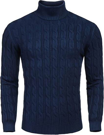 Bequemer Herren Pullover Rollkragen Strick