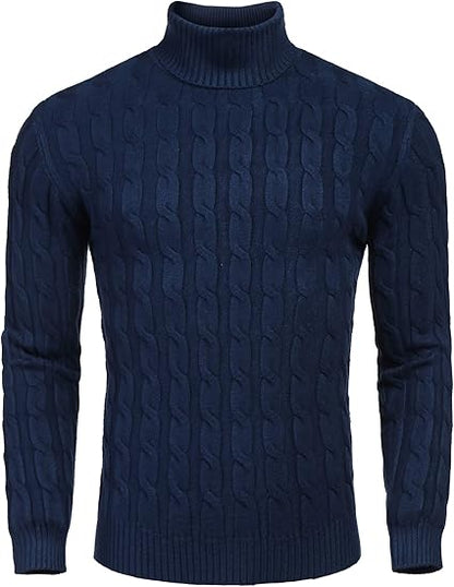 Bequemer Herren Pullover Rollkragen Strick