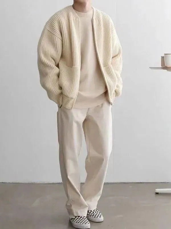 Bequeme Strickjacke Herren Relax Stil - IdealeKleiden