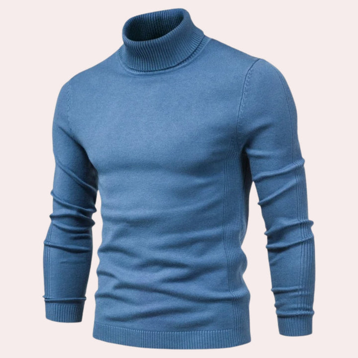 Bequemer Herren Pullover Rollkragen Style
