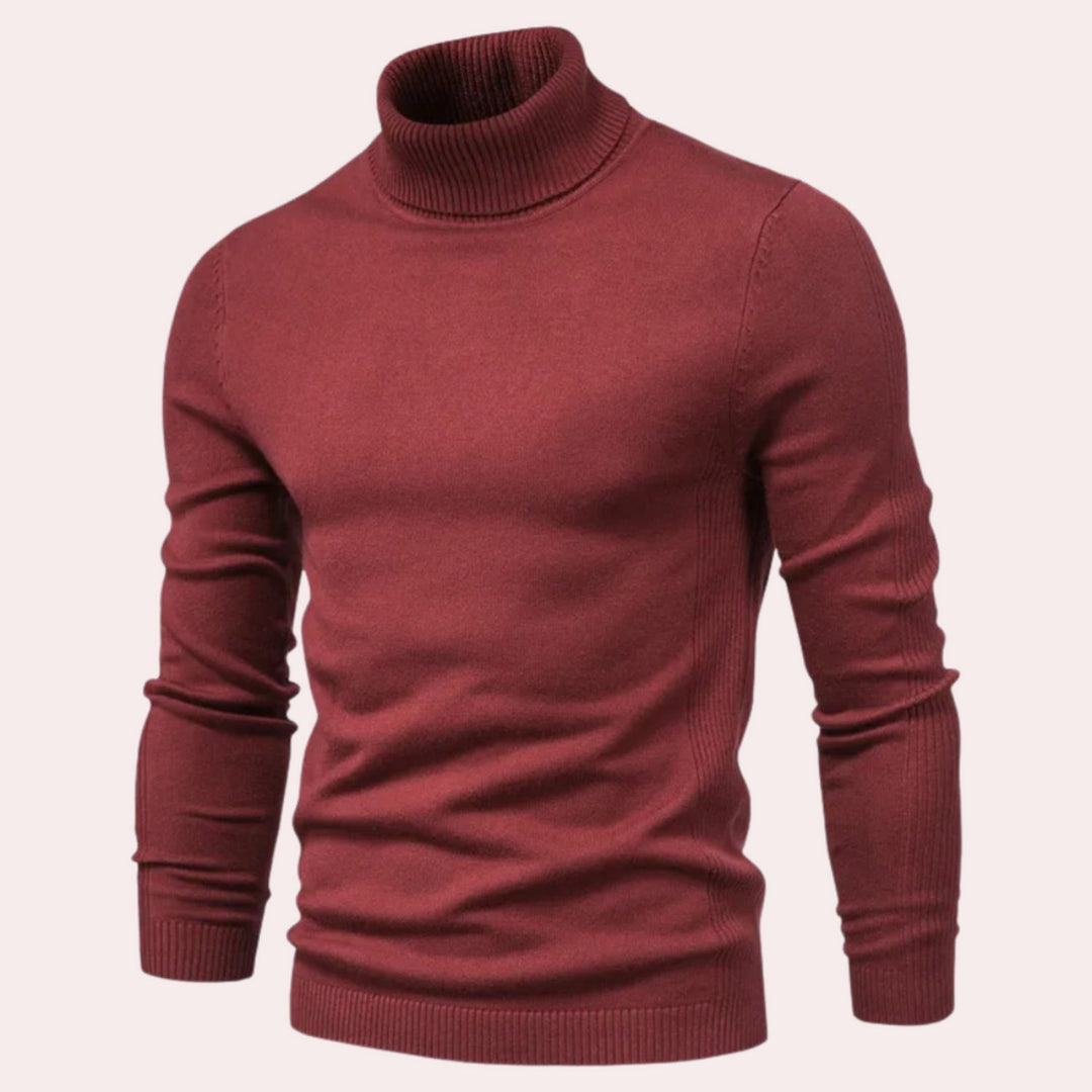 Bequemer Herren Pullover Rollkragen Style