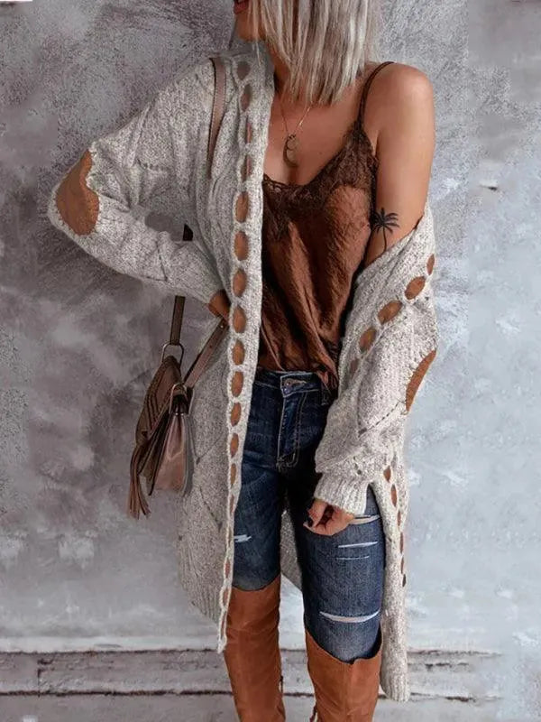 Stylische Damenstrickjacke Kapuzenpullover