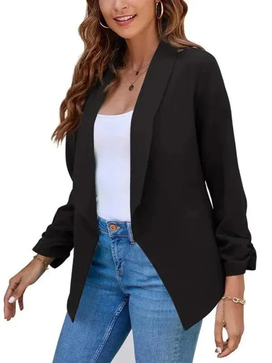 Slim Fit Damen Blazer Modern V-Ausschnitt - IdealeKleiden