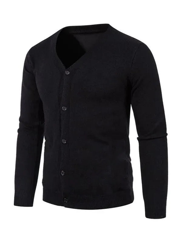 Elegante Herren Strickjacke Einheitsfarbe