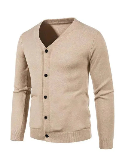 Elegante Herren Strickjacke Einheitsfarbe