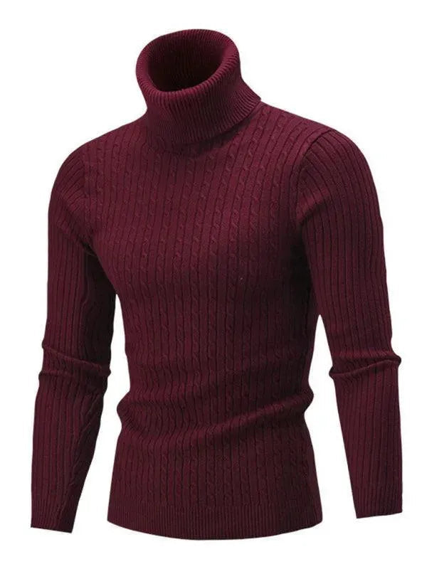 Stylisher Herren Pullover Stretch Rollkragen - IdealeKleiden