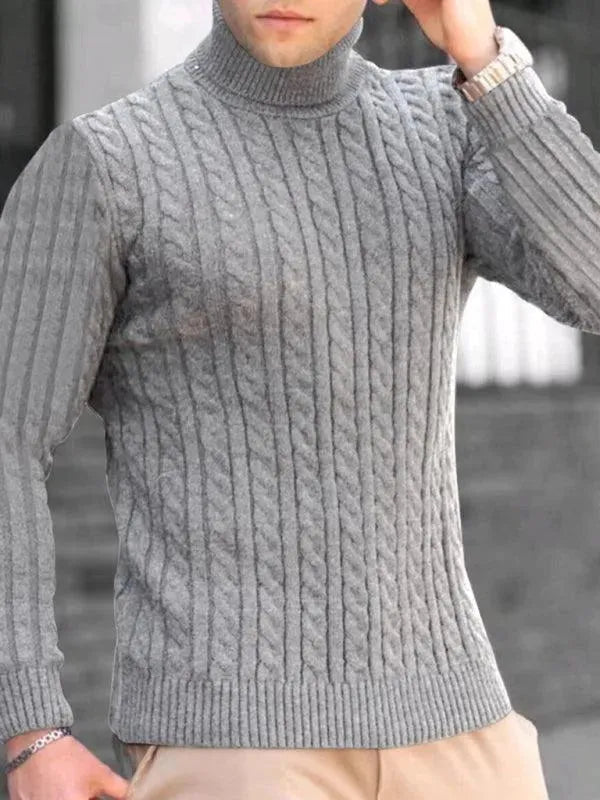 Stylisher Herren Pullover Stretch Rollkragen