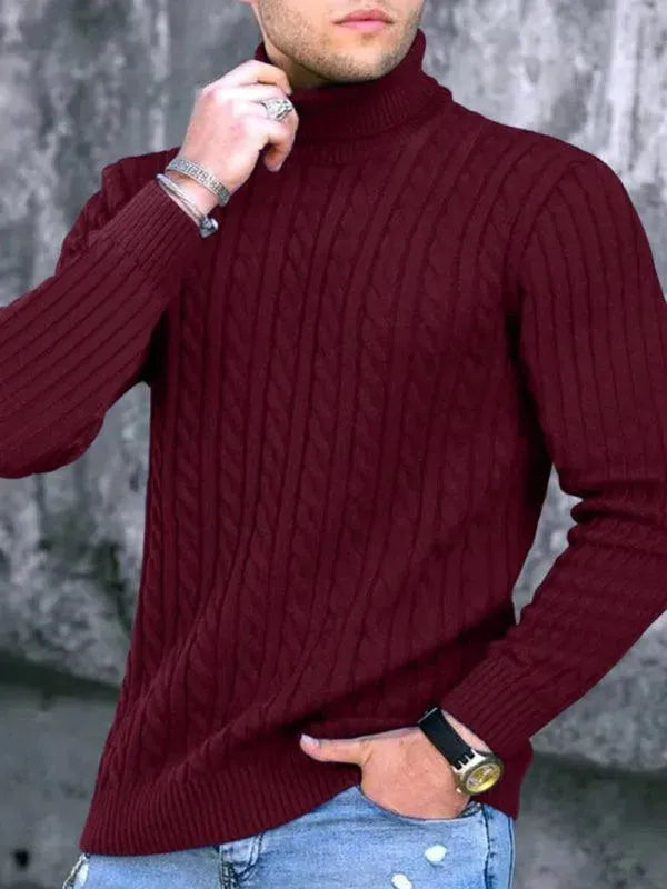 Stylisher Herren Pullover Stretch Rollkragen