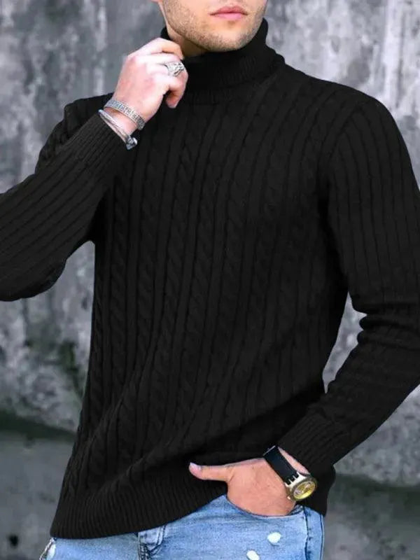 Stylisher Herren Pullover Stretch Rollkragen