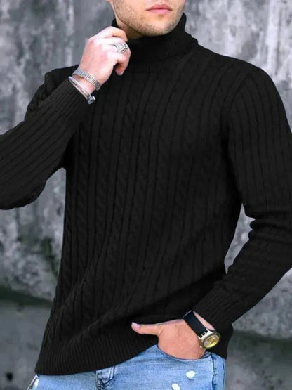Stylisher Herren Pullover Stretch Rollkragen