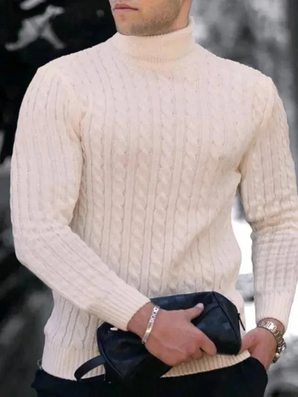 Stylisher Herren Pullover Stretch Rollkragen