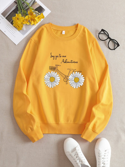 Lässiges Gelbes Sweatshirt Mit Witzigem Motiv