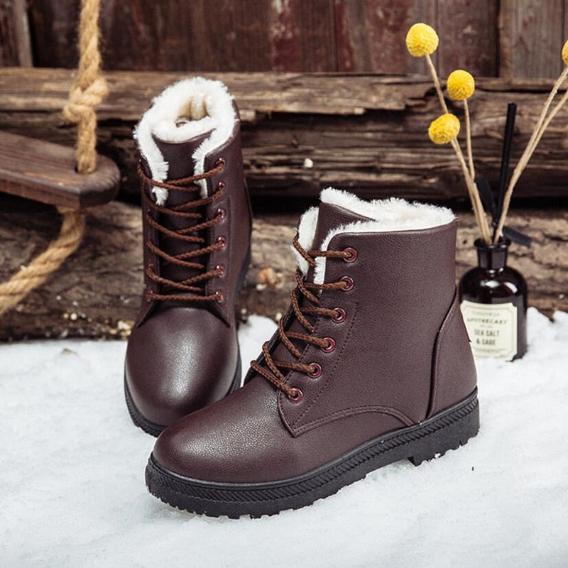 Elegante Stiefel Damen Leder Innenfütterung